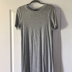 Grey T-shirt Maxi Dress size M, with “side cape”